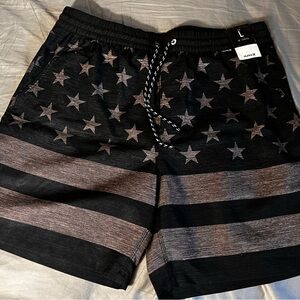 Black and Gray Star Patterned Shorts